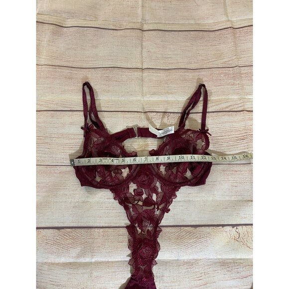 Fleur Du Mal Women's Rose Embroidery Luxury Body Suit - A1 - Picture 9 of 16